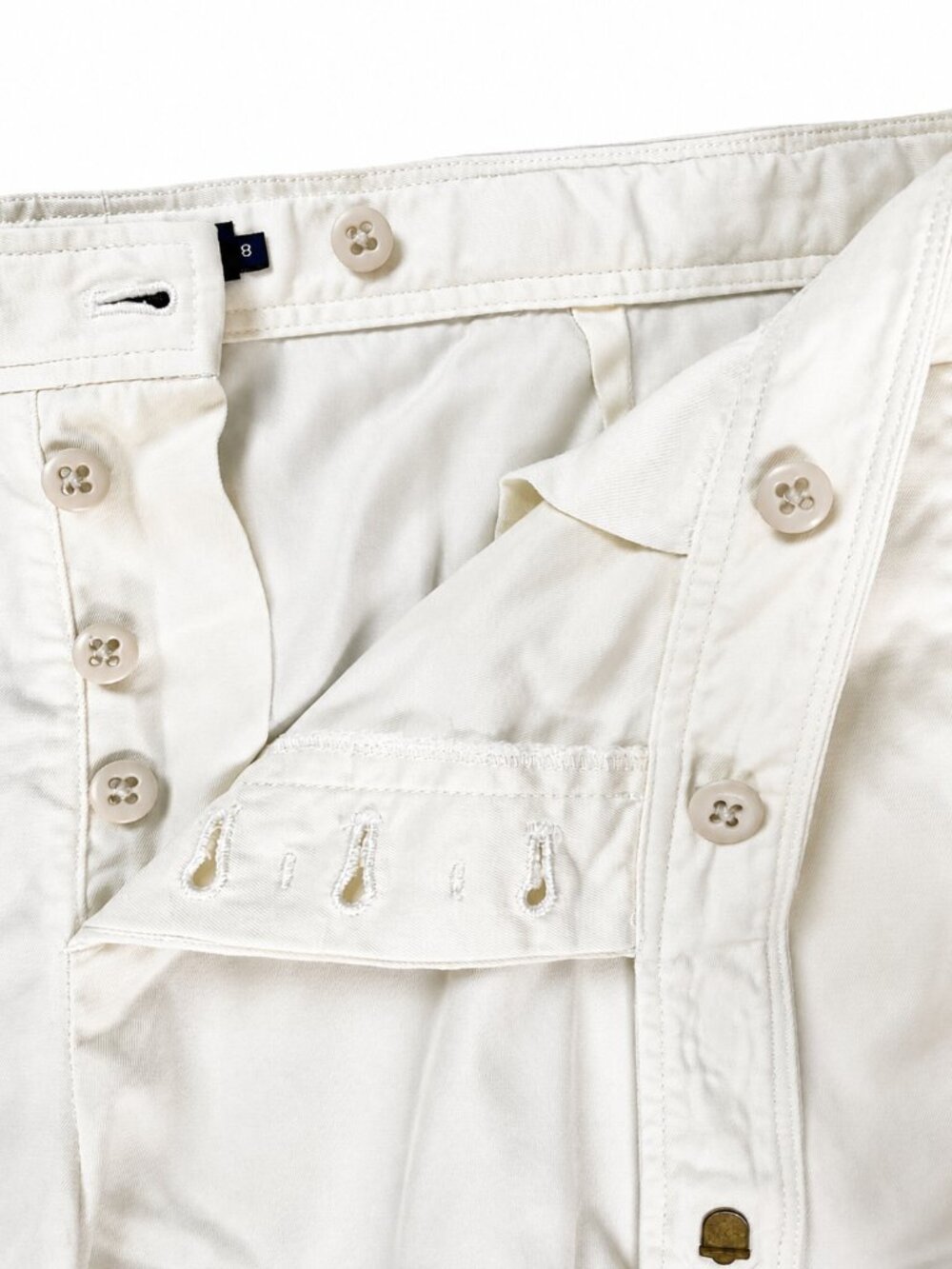 Ralph Lauren White Wide Leg Cotton Sailor Pants Nautical Size 8 - Picture 4 of 11